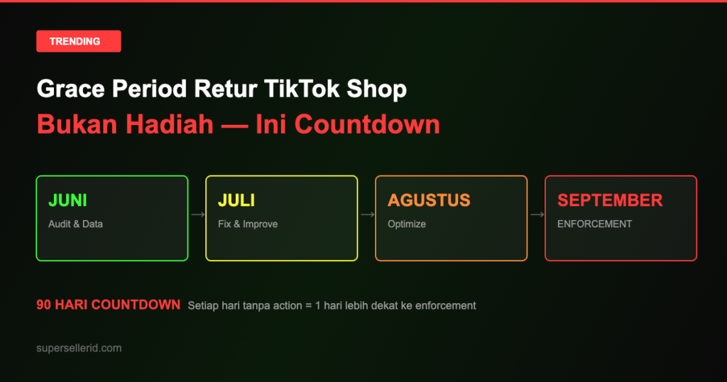 Countdown 90 hari grace period retur TikTok Shop sebelum enforcement September