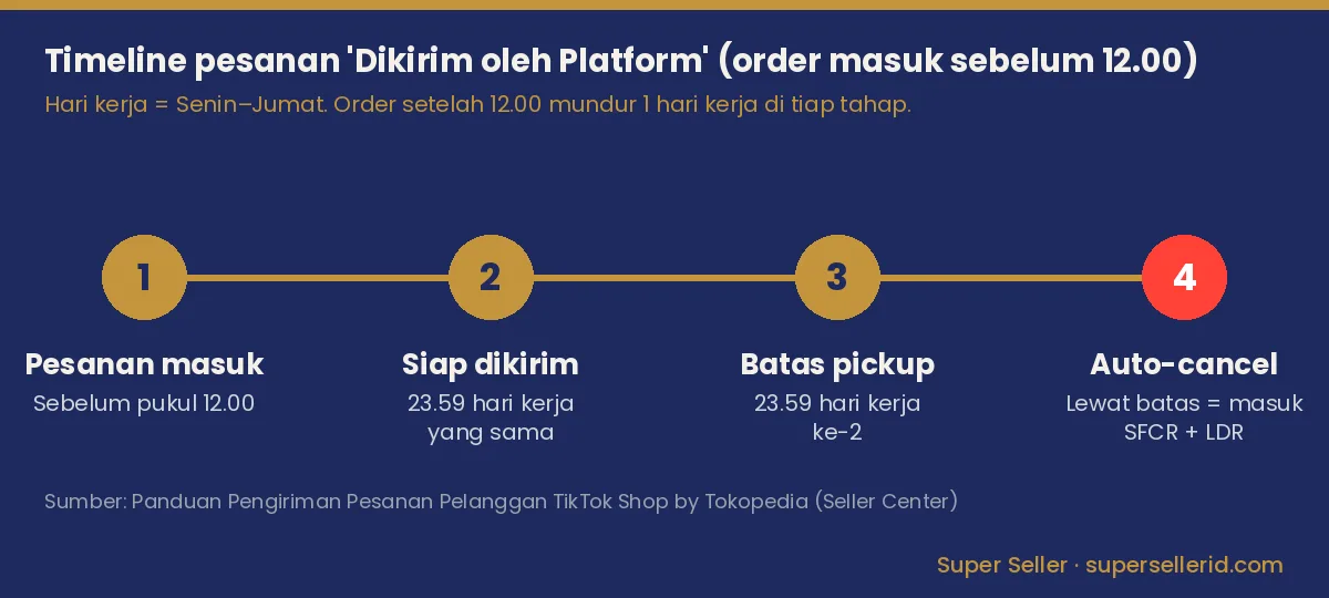 Timeline batas siap kirim dan pickup pesanan TikTok Shop sebelum dibatalkan otomatis oleh sistem